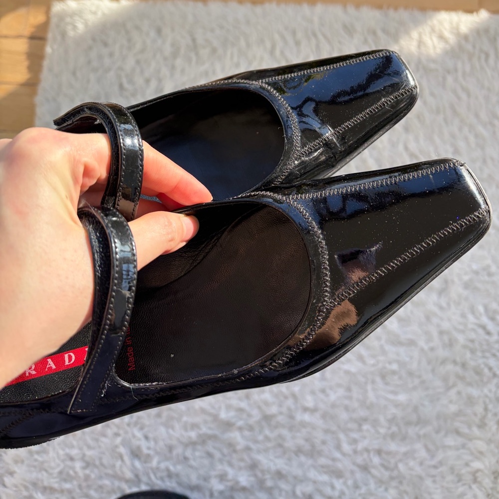 Vintage Prada Mary Jane Kitten Heels Size 38.5 - Picture 7 of 10